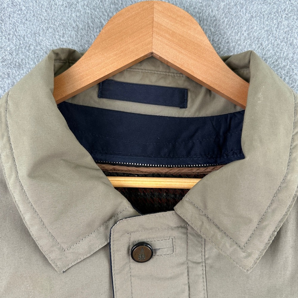London Fog Jacket Mens L Long‎ Tan Thinsulate Insulated Full Zip Harrington Coat - Picture 14 of 16